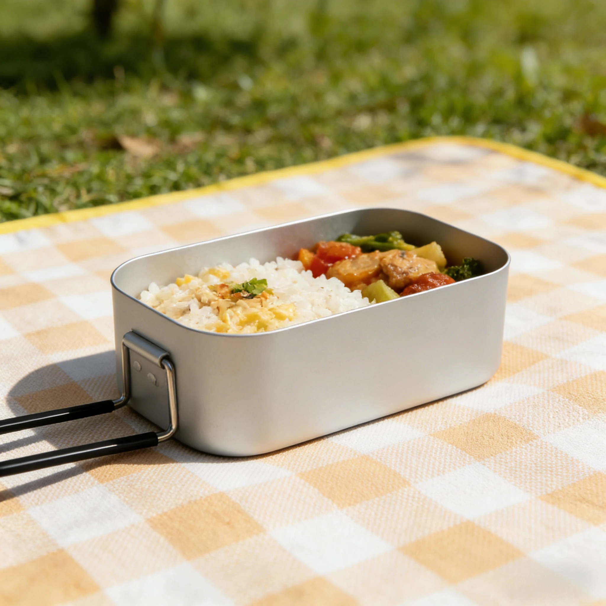 Camping Cooking Container - Boîte à lunch en alliage d'aluminium,